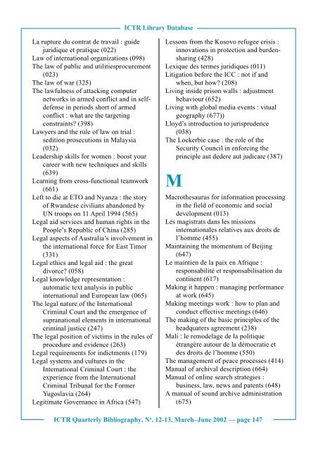 No. 12 - 13, March-June 2002 - International Criminal Tribunal for ...