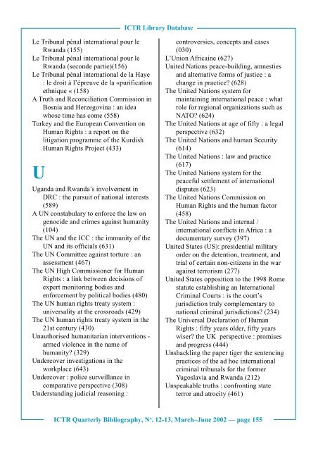 No. 12 - 13, March-June 2002 - International Criminal Tribunal for ...