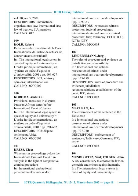 No. 12 - 13, March-June 2002 - International Criminal Tribunal for ...