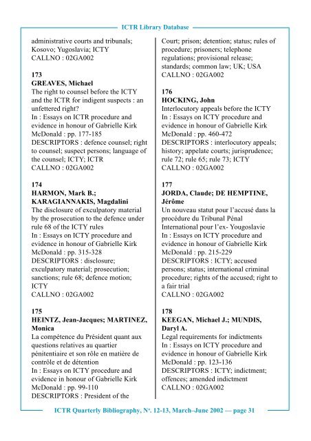 No. 12 - 13, March-June 2002 - International Criminal Tribunal for ...