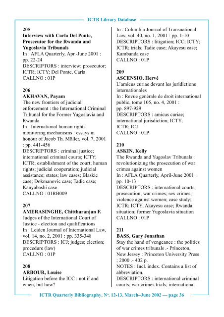 No. 12 - 13, March-June 2002 - International Criminal Tribunal for ...