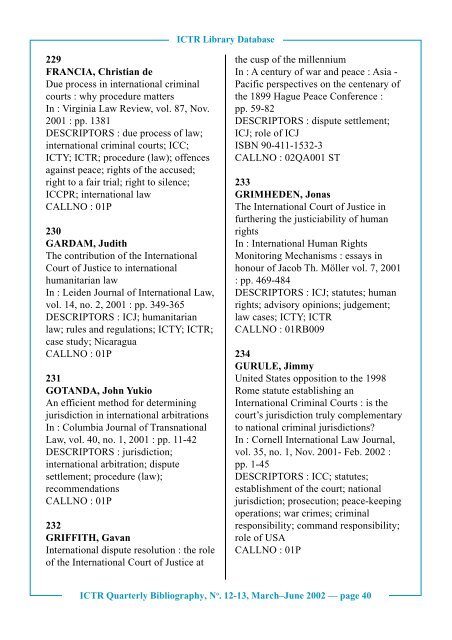 No. 12 - 13, March-June 2002 - International Criminal Tribunal for ...