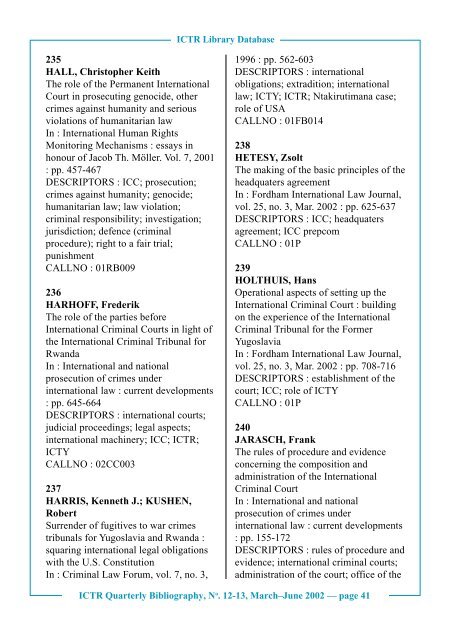 No. 12 - 13, March-June 2002 - International Criminal Tribunal for ...