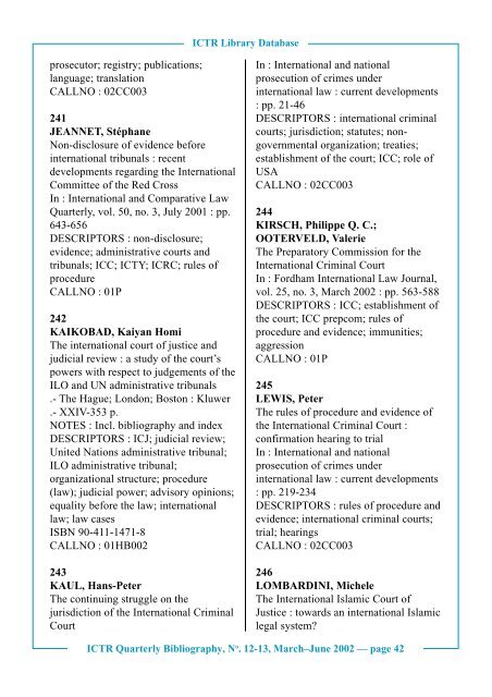 No. 12 - 13, March-June 2002 - International Criminal Tribunal for ...