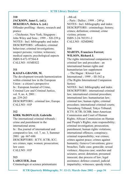 No. 12 - 13, March-June 2002 - International Criminal Tribunal for ...