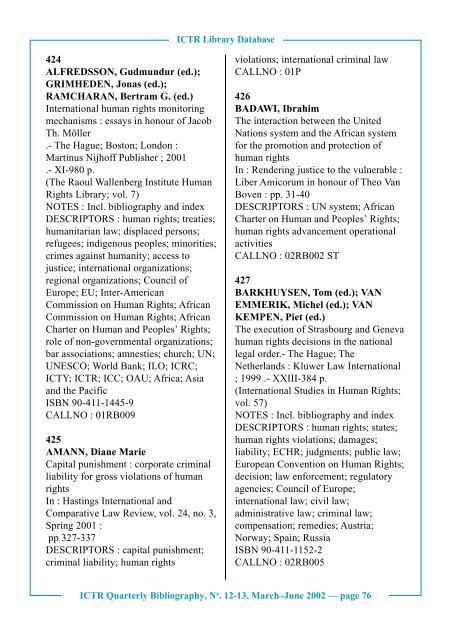 No. 12 - 13, March-June 2002 - International Criminal Tribunal for ...