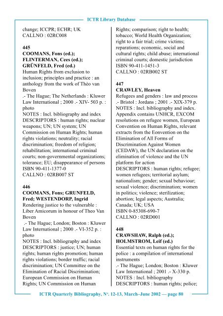 No. 12 - 13, March-June 2002 - International Criminal Tribunal for ...