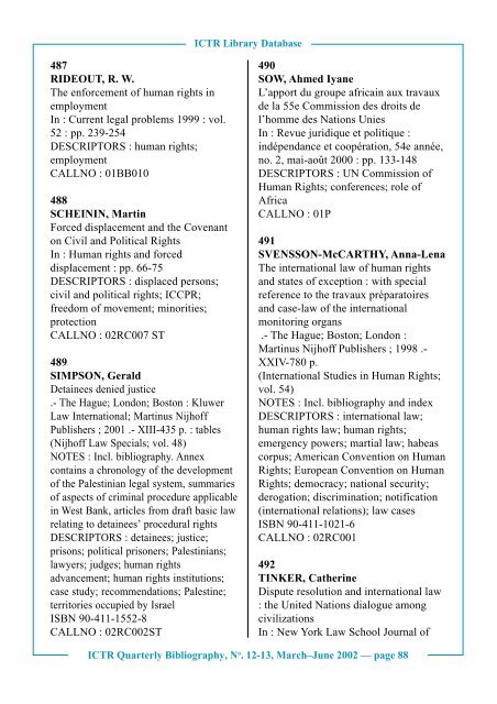 No. 12 - 13, March-June 2002 - International Criminal Tribunal for ...