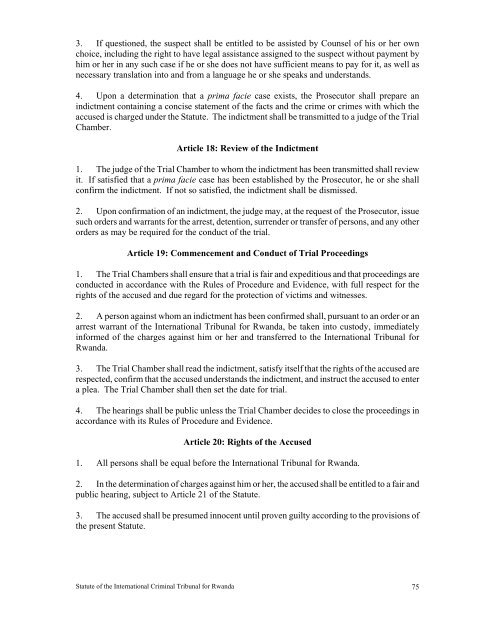 Statut du TPIR - International Criminal Tribunal for Rwanda