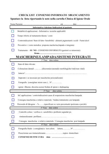 check list consenso informato sbiancamento - UNID