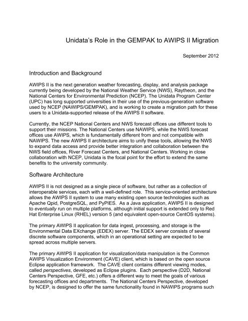 AWIPS II Whitepaper - Unidata