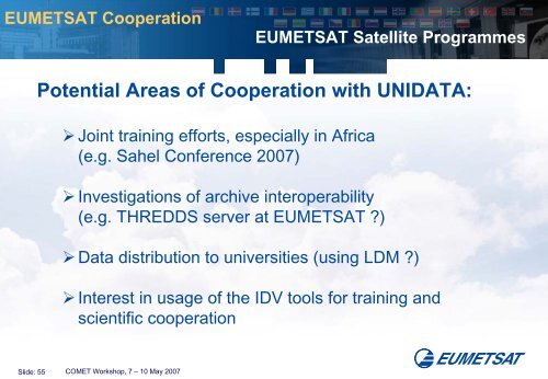 EUMETSAT Satellite Programmes - Unidata