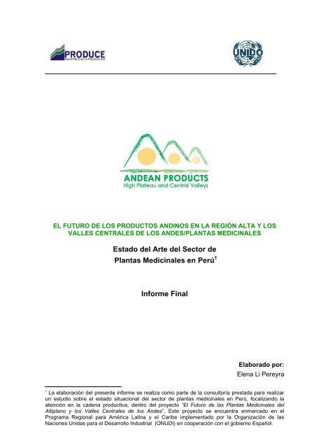 Estado Del Arte Del Sector De Plantas Medicinales En Peraº Unido