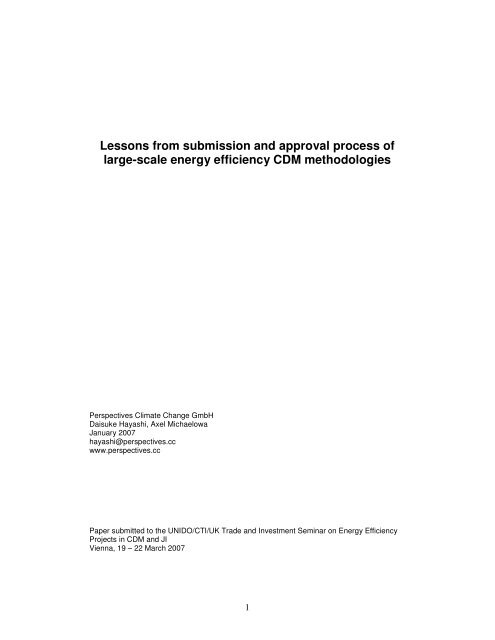 Energy efficiency CDM methodologies_2 2_07_Final-rev 1 - Unido