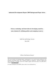 Industrial Development Report 2005 Background Paper Series - Unido