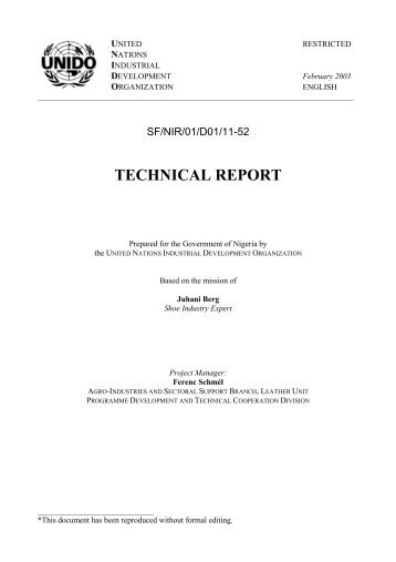 TECHNICAL REPORT - Unido