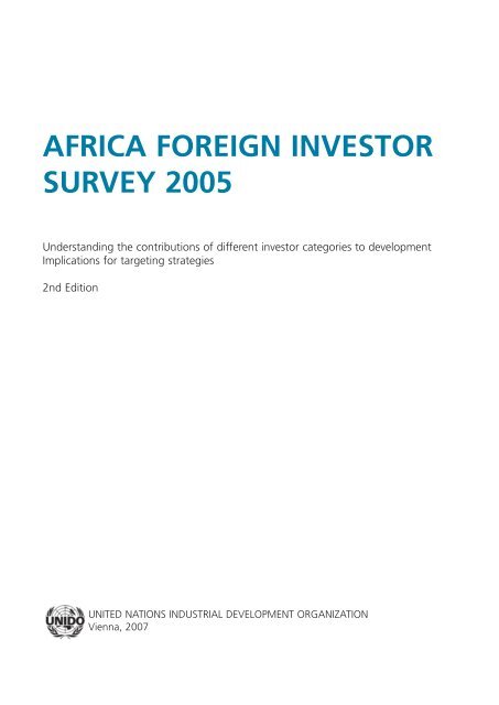 Africa Foreign Investor Survey 2005 - unido