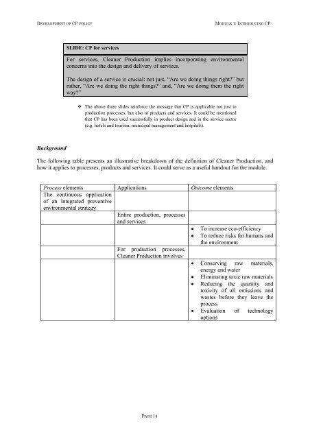 Manual on the Development of Cleaner Production Policies ... - Unido