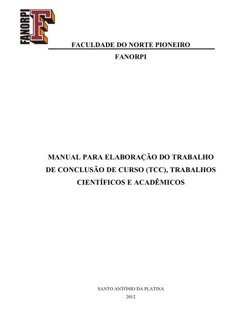 realizar download - Faculdade do Norte Pioneiro