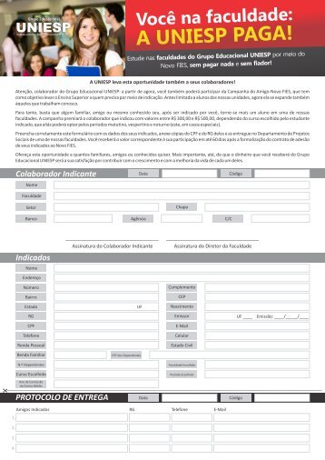Campanha do Amigo Novo FIES - FuncionÃ¡rios.cdr - UNIESP