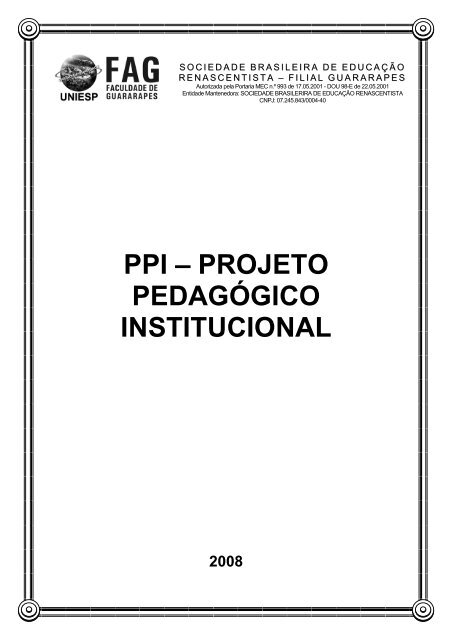PPI â PROJETO PEDAGÃGICO INSTITUCIONAL - Uniesp
