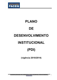 PLANO DE DESENVOLVIMENTO INSTITUCIONAL (PDI) - Faceq