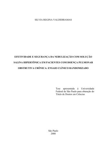 silvia regina valderramas efetividade e seguranÃ§a da ... - Unifesp