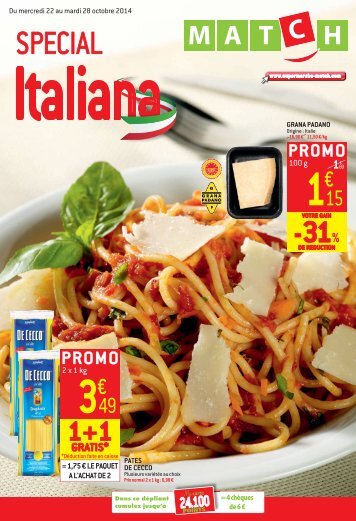 Match Italiana folder 22 t/m 28 oktober 2014