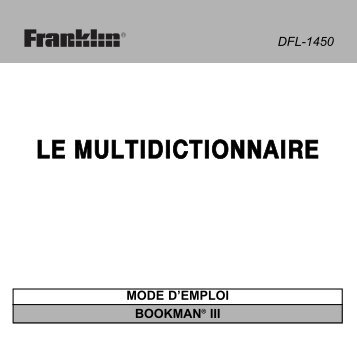 LE MULTIDICTIONNAIRE - Franklin Electronic Publishers