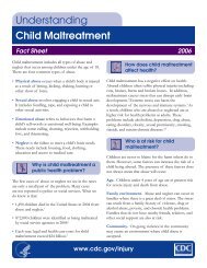 Understanding Child Maltreatment, CDC Fact Sheet 2006