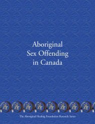 Aboriginal Sex Offending in Canada - Unified-solutions.org