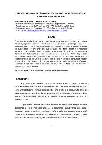 A IMPORTÃNCIA DA PRESENÃA DO PAI NA GESTAÃÃO E ... - Unifra