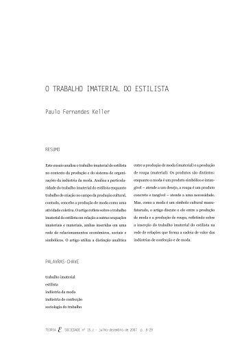 O TRABALHO IMATERIAL DO ESTILISTA - Unifra