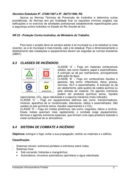 6. INSTALAÃÃES PREDIAIS DE COMBATE A INCÃNDIO - Unifra