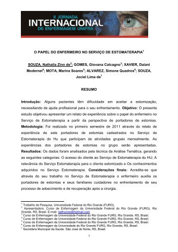 O PAPEL DO ENFERMEIRO NO SERVIÃO DE ... - Unifra