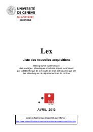 Liste des nouvelles acquisitions AVRIL 2013 - Université de Genève