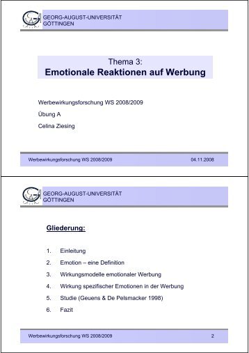 Emotionale Reaktionen auf Werbung - Georg-August-UniversitÃ¤t ...