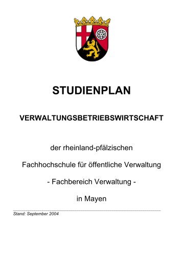 Studienplan Verwaltungsbetriebswirtschaft - Fachhochschule für ...