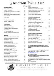 Function Wine List - University House