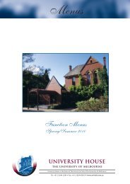 Function Menus - University House