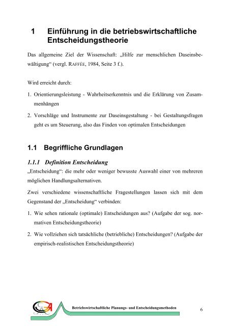 Betriebswirtschaftliche Planungs - Georg-August-UniversitÃ¤t GÃ¶ttingen