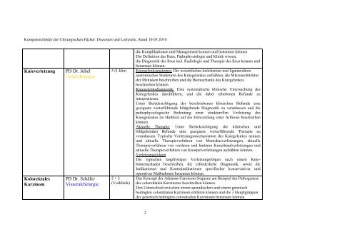 Kompetenzfeld Dozent/Manager Semester Lernziele ... - Herzzentrum