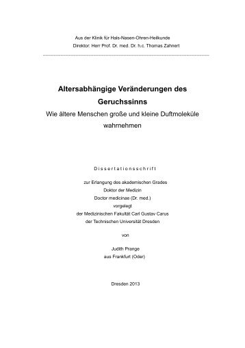 Judith Prange 2013 - Universitätsklinikum Carl Gustav Carus