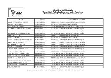 Lista de alunos com solicitaÃ§Ãµes deferidas - Unila