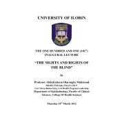 the sights and rights of the blind - University of Ilorin