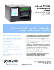 View the ET6500 thermal printer spec sheet - Unimark Products