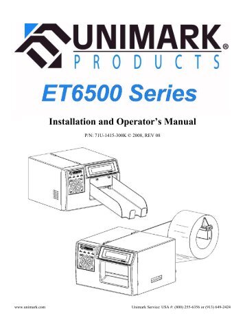 ET6500 Manual - Unimark Products