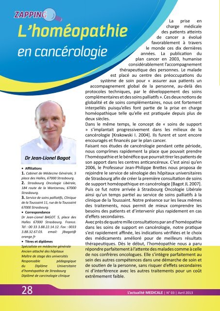 le livre du Dr. Jean-Lionel Bagot - Unimedica