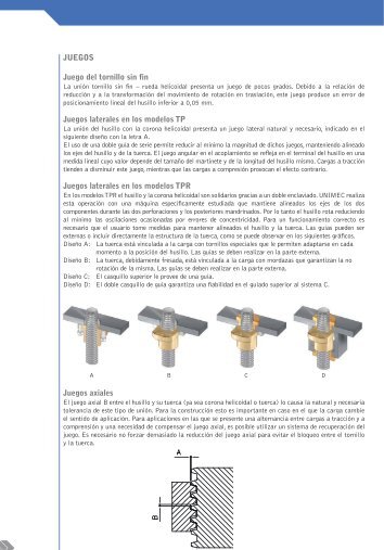 JUEGOS Juego del tornillo sin fin Juegos laterales en los modelos ...