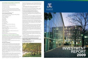 2009 Investment report - University of Melbourne